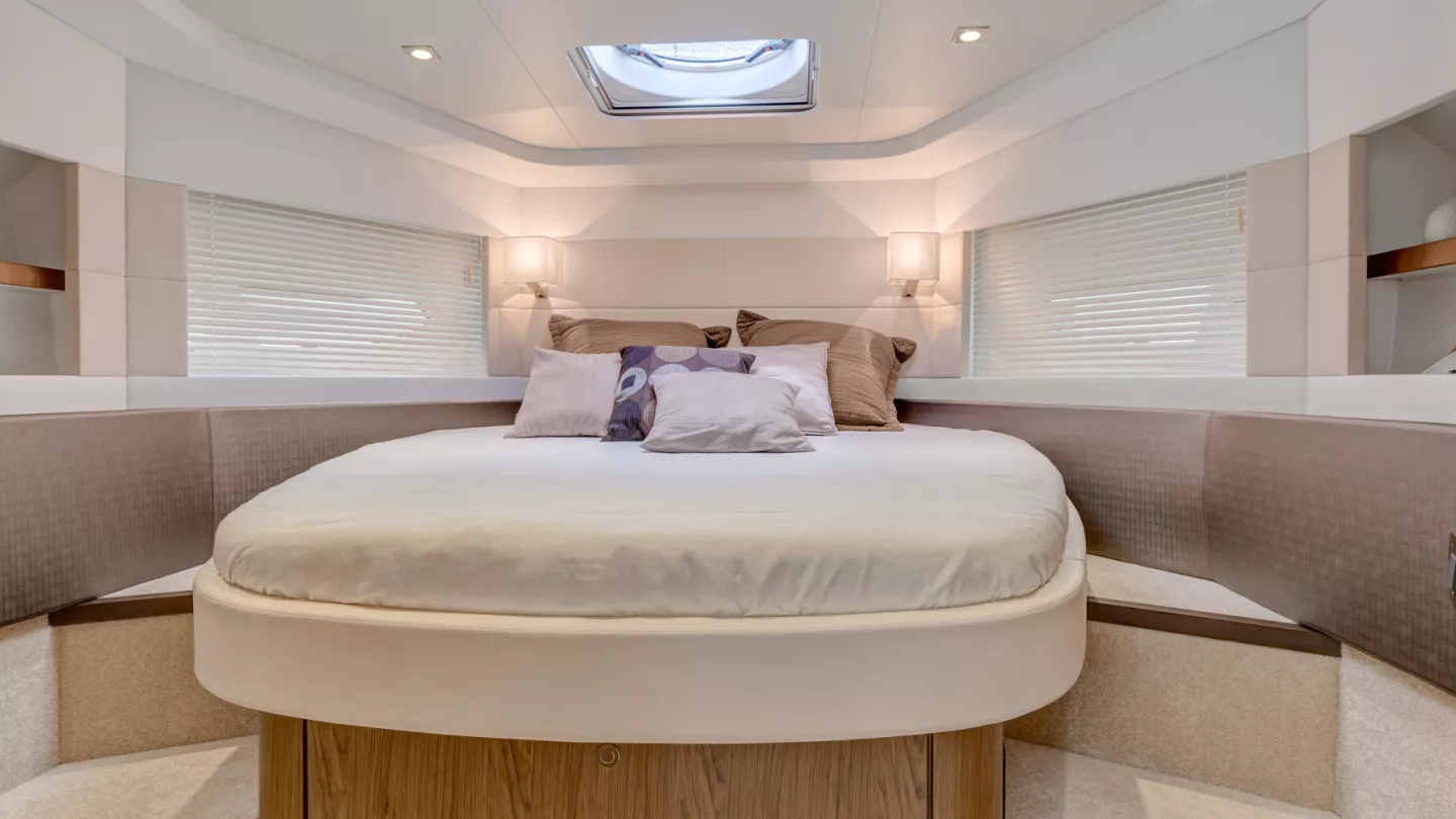 bedgoals have been met on this Beneteau GT46! This room looks so sleek, cool, chic and contemporary. We loved this project! . . . #ya…