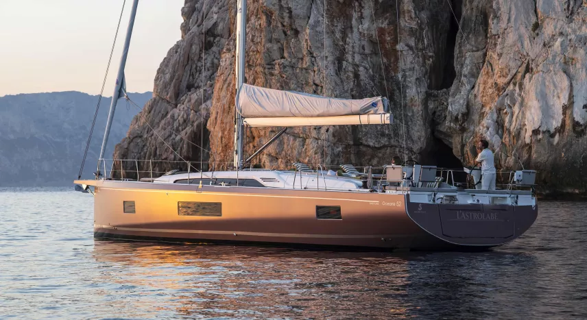 Orange, Beneteau Oceanis 52, under sail