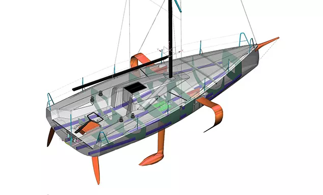 maxi trimaran foil