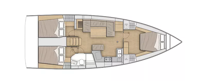 2 cabin sailboat